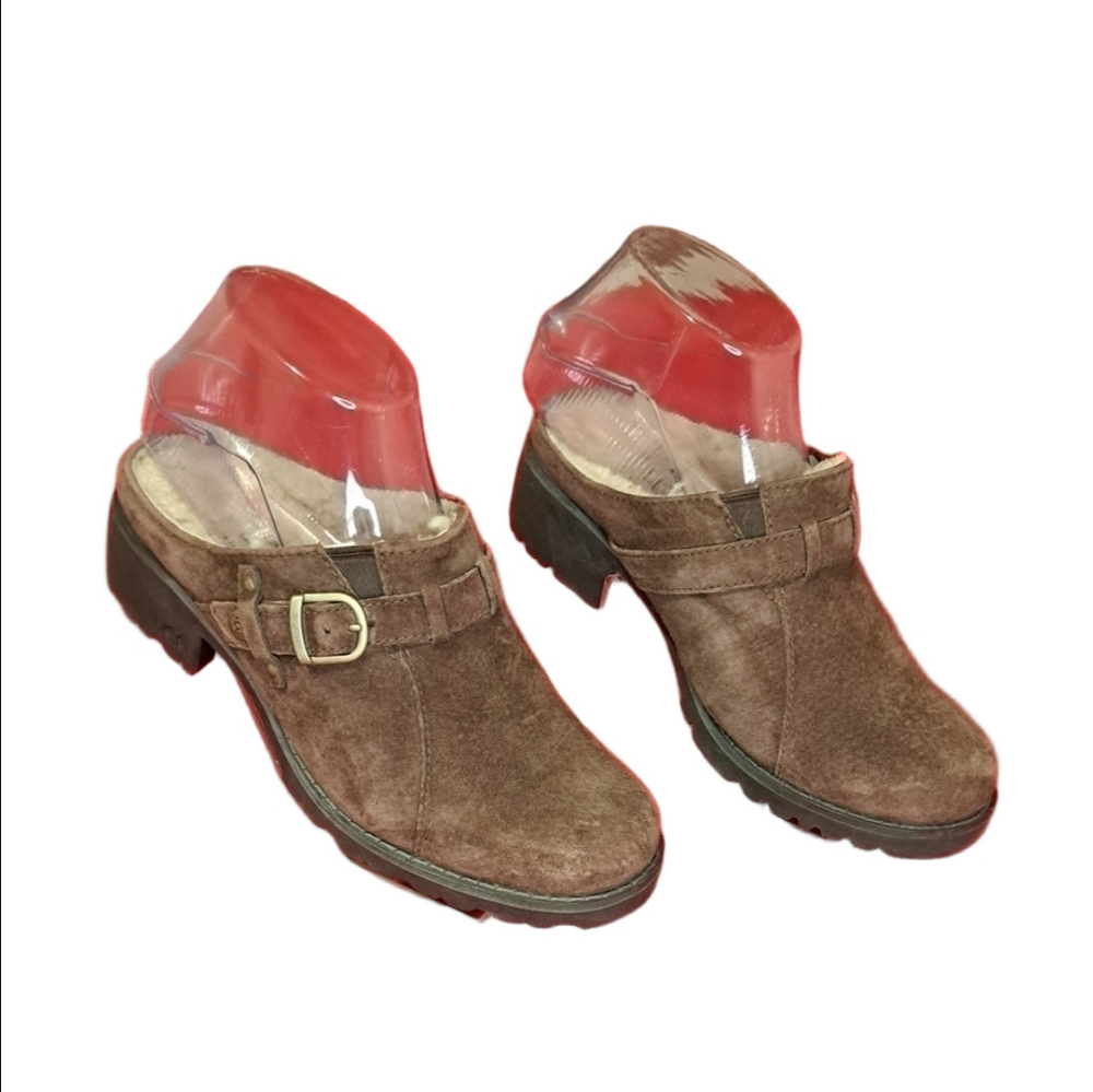 Ugg Australia Brown Suede Mule, with Faux-Fur Lining,  Women's Size 6